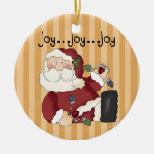 Joy Joy Joy Santa Ornament (Vorne)