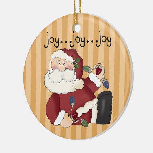 Joy Joy Joy Santa Ornament (Links)