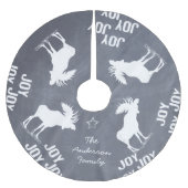 Joy Joy Moose Christmas Polyester Weihnachtsbaumdecke (Vorderseite)