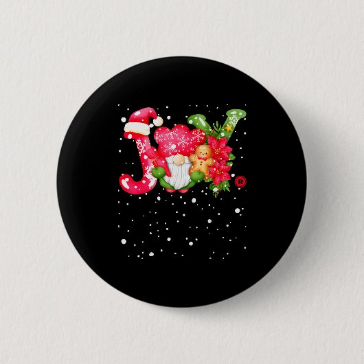 Joy - Joyful Gnome - Cute Christmas Button (Vorderseite)