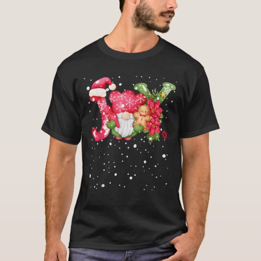 Joy Joyful Gnome Cute Christmas T-Shirt (Vorderseite)