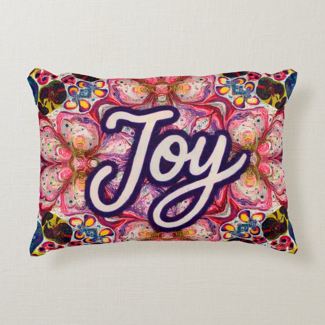 Joy Kaleidoscope Floral throw Pillow Dekokissen (Vorderseite)