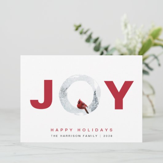 Joy Kardinal Watercolor Weihnachten (Stehend Vorderseite)