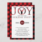 Joy Kariert Holiday Party Einladung (Vorne/Hinten)