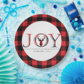 Joy Kariert Personalisierte Weihnachten Pappteller (Party)