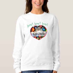 JOY! Katzen Foto Herz Sweatshirt