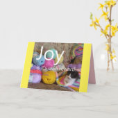Joy Kitten Cat Knitternwolle Crafts Quote Card Karte (Gelbe Blume)