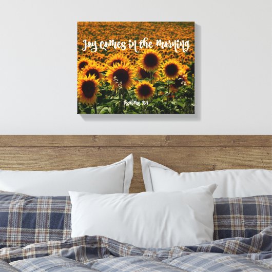 Joy kommt in der Bibelverse des Morgens Psalms Leinwanddruck (Insitu (Schlafzimmer))