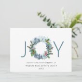 Joy Landscape Wreath Weihnachtswald Gruß Feiertagskarte (Stehend Vorderseite)