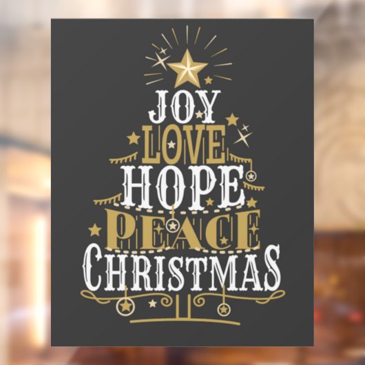 Joy Liebe Hope Peace Christmas Fensteraufkleber (Blatt 2)