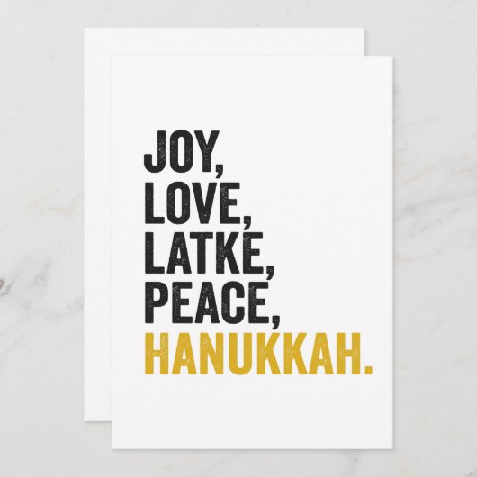 Joy Liebe Latkes Peace Hanukkah Funny Jewish Einladung (Vorne/Hinten)