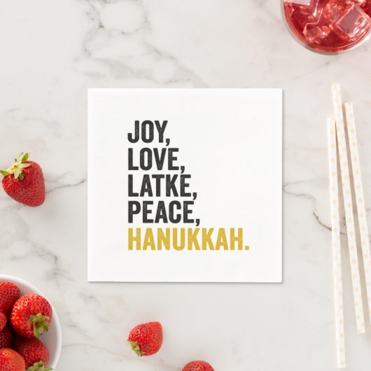 Joy Liebe Latkes Peace Hanukkah Funny Jewish Serviette (Beispiel)