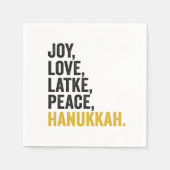 Joy Liebe Latkes Peace Hanukkah Funny Jewish Serviette (Vorderseite)