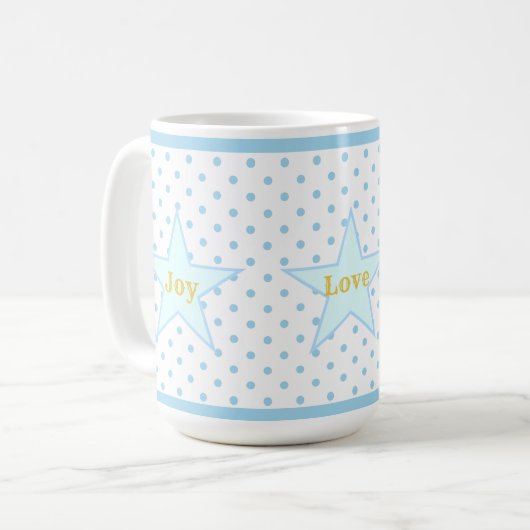 Joy Liebe Life Stars Kaffeetasse (Vorderseite Links)