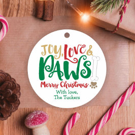 Joy Liebe PAWS Dog Christmas Paw druckt Geschenkanhänger