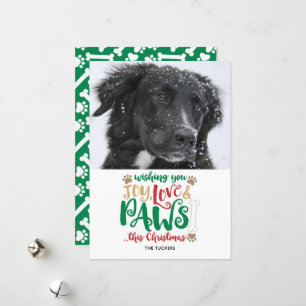 Joy Liebe Paws Dog Happy Holidays Foto Feiertagskarte