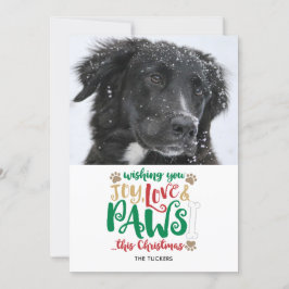 Joy Liebe Paws Dog Weihnachts-Foto Feiertagskarte