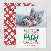 Joy Liebe Paws Pet Cat Weihnachten Foto (Vorne/Hinten)