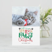 Joy Liebe Paws Pet Cat Weihnachten Foto (Stehend Vorderseite)