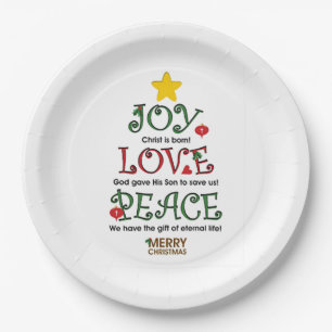 Joy Liebe Peace 9" Paper Teller