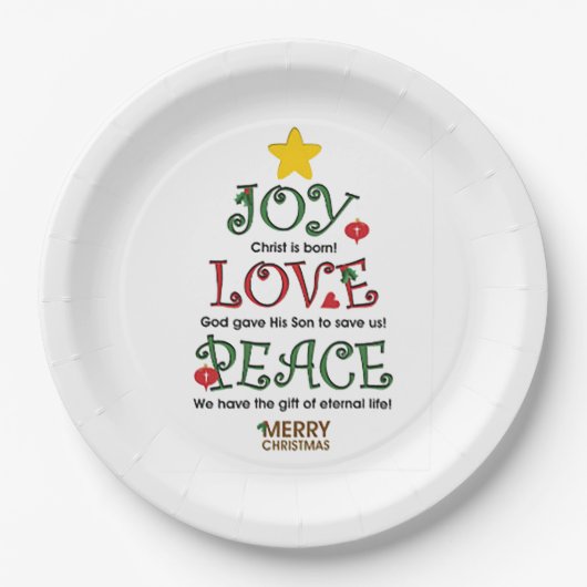 Joy Liebe Peace 9" Paper Teller (Vorderseite)