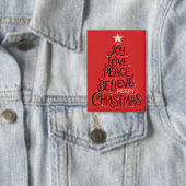 Joy Liebe Peace Glaube frohe Weihnachtsbaum Xmas Button (Insitu)