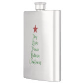 Joy Liebe Peace Glaube Weihnachtsbaum mit Rot Flachmann (Links)