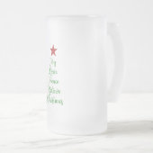 Joy Liebe Peace Glaube Weihnachtsbaum mit Rot Mattglas Bierglas (VorderseiteRechts)