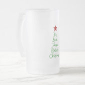 Joy Liebe Peace Glaube Weihnachtsbaum mit Rot Mattglas Bierglas (Vorderseite Links)