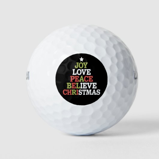 Joy Liebe Peace Glaube Weihnachtsbaumfamilie Golfball (Vorderseite)