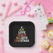 Joy Liebe Peace Glaube Weihnachtsbaumfamilie Pappteller (Party)