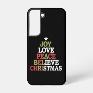 Joy Liebe Peace Glaube Weihnachtsbaumfamilie Samsung Galaxy Hülle