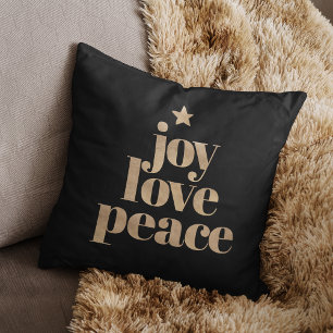 Joy Liebe Peace Gold Elegante Minimalistische We Kissen