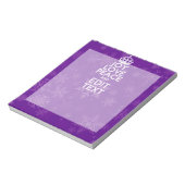 Joy Liebe Peace Lila Ihr Text Behalte Ruhe Notizblock (Rotiert)