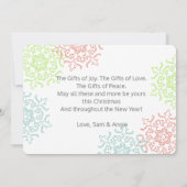 Joy Liebe Peace Minimalistisch Holiday Foto Card Einladung (Rückseite)