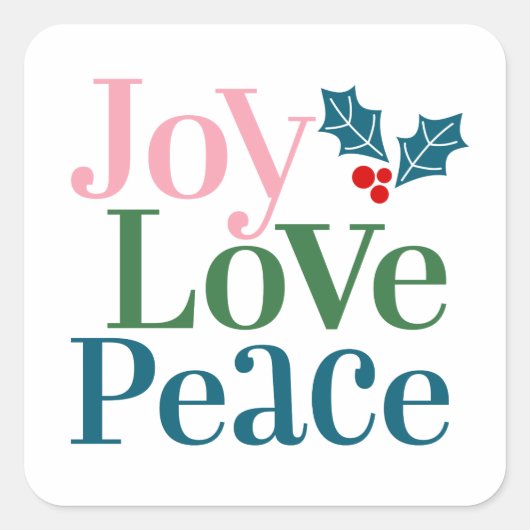 Joy Liebe Peace Sticker (Vorderseite)