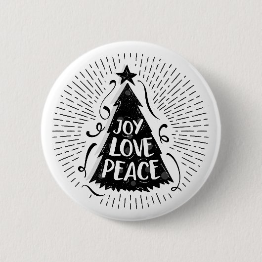 Joy Liebe Peace Vintage Weihnachtsschaltfläche Button (Vorderseite)