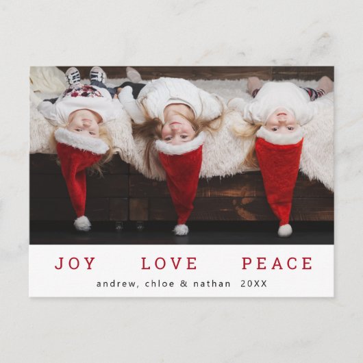 JOY LIEBE PEACE Weihnachten Funny Foto (Vorderseite)