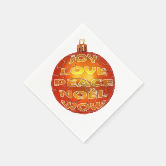 Joy Liebe Peace Weihnachten Wow Ornament Napkins Serviette (Ecke)