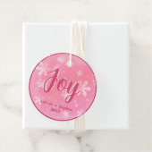 Joy Liebe Pink Snowflakes Weihnachtsfeiertag Custo Geschenkanhänger (Beispiel)