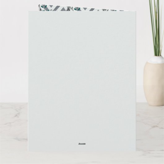 Joy & Liebe - Zigzag Bird & Blume Pattern Karte (Rückseite)