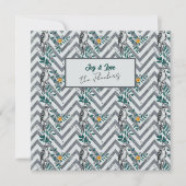 Joy & Liebe - Zigzag Bird & Blume Pattern Karte (Vorderseite)