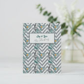 Joy & Liebe - Zigzag Bird & Blume Pattern Postkarte (Stehend Vorderseite)