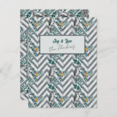 Joy & Liebe - Zigzag Bird & Blume Pattern Postkarte (Vorne/Hinten)