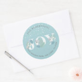 JOY Light Blue Floral Snowfall Address Sticker (Umschlag)