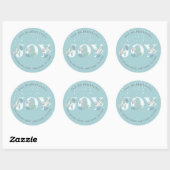 JOY Light Blue Floral Snowfall Address Sticker (Blatt)