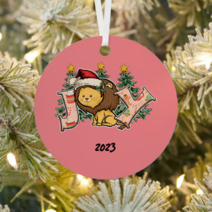 Joy Lion Christmas Ornament Aus Metall