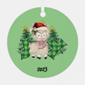 Joy Llama Christmas Ornament Aus Metall (Rückseite)