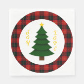 Joy-Love-Custom Plaid Christmas Tree Serviette (Vorderseite)
