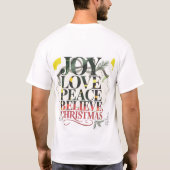 Joy Love Peace Believe Christmas T-Shirt (Rückseite)